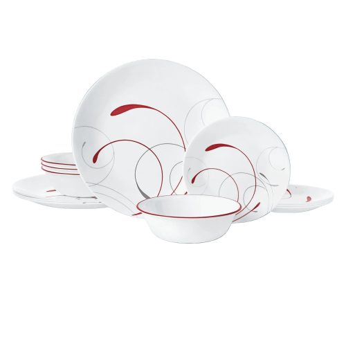 Corelle Dinnerware- Lightweight Splendor 12-piece Dinnerware Set, Service for 4 Corelle Dinnerware- Lightweight Square Splendor 12-piece Dinnerware Set, Service for 4