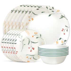 Corelle Dinnerware- Lightweight Simple Lines 18-piece Dinnerware Set, Service for 6