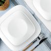 Corelle Dinnerware- Lightweight Square® Pure White 12-piece Dinnerware Set with Appetizer Plates, Service for 4