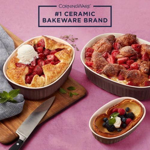 Corelle Dinnerware- Lightweight French Colors 6-piece Bakeware Set, Cabernet