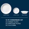 Corelle Dinnerware- Lightweight Enhancements 12-piece Dinnerware Set, Service for 4