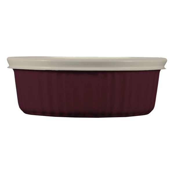 Corelle Dinnerware- Lightweight French Colors 24-ounce Baking Dish with Lid, Cabernet