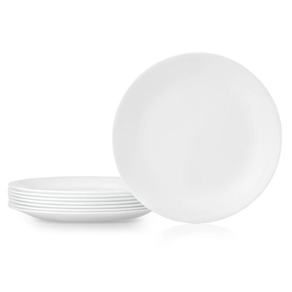 Corelle Dinnerware- Lightweight Winter Frost White 10.25 Dinner Plates, 8-pack