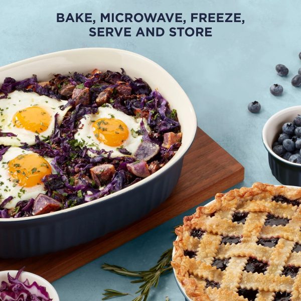 Corelle Dinnerware- Lightweight French Colors 10-piece Oval Bakeware Set, Navy