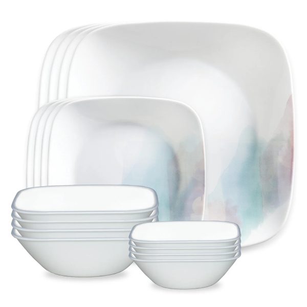 Corelle Dinnerware- Lightweight Aquarello 16-piece Dinnerware Set, Service for 4 Corelle Dinnerware- Lightweight Aquarello 16-piece Dinnerware Set, Service for 4