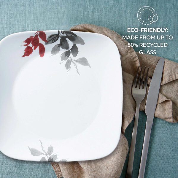 Corelle Dinnerware- Lightweight Kyoto Leaves 16-piece Dinnerware Set, Service for 4