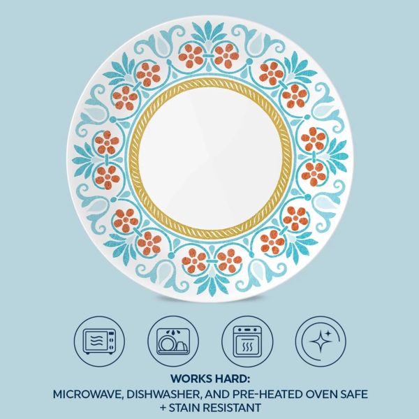 Corelle Dinnerware- Lightweight Global Collection Terracotta Dreams, 8.5″ Salad Plates, 6-pack