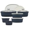 Corelle Dinnerware- Lightweight French Colors 12-piece Oval Bakeware Set, Navy