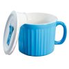 Corelle Dinnerware- Lightweight 20-ounce Light Blue Meal Mug® with Vented Lid