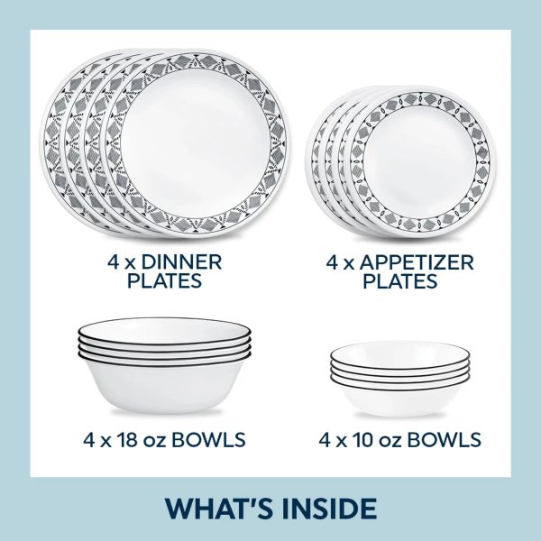 Corelle Dinnerware- Lightweight Cusco 16-piece Mugless Dinnerware Set, Service for 4 Corelle Dinnerware- Lightweight Cusco 16-piece Mugless Dinnerware Set, Service for 4