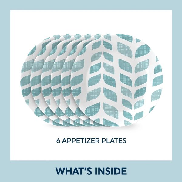 Corelle Dinnerware- Lightweight Global Collection Northern Pines 6.75 Appetizer Plates, 6-pack