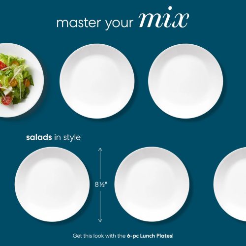 Corelle Dinnerware- Lightweight Pure White 9 Salad Plate
