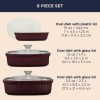 Corelle Dinnerware- Lightweight French Colors 6-piece Bakeware Set, Cabernet Corelle Dinnerware- Lightweight French Colors 6-piece Bakeware Set, Cabernet