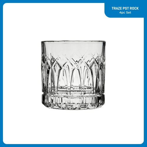 Corelle Dinnerware- Lightweight Traze PST Rocks Glasses (4-Pieces), 12-ounce, Dishwasher Safe