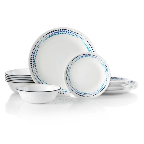 Corelle Dinnerware- Lightweight Ocean Blues 18-piece Dinnerware Set, Service for 6