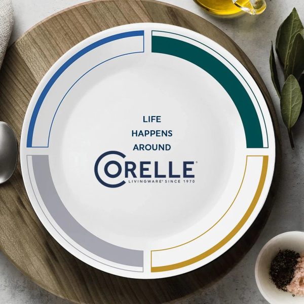 Corelle Dinnerware- Lightweight Color Block 10.25 Dinner Plate