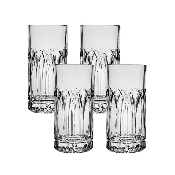 Corelle Dinnerware- Lightweightware Traze PST Highball Glasses (4-Pieces), 12-ounce, Dishwasher Safe Corelle Dinnerware- Lightweightware Traze PST Highball Glasses (4-Pieces), 12-ounce, Dishwasher Safe