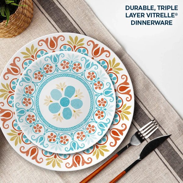 Corelle Dinnerware- Lightweight Global Collection Terracotta Dreams 18-piece Dinnerware Set, Service for 6