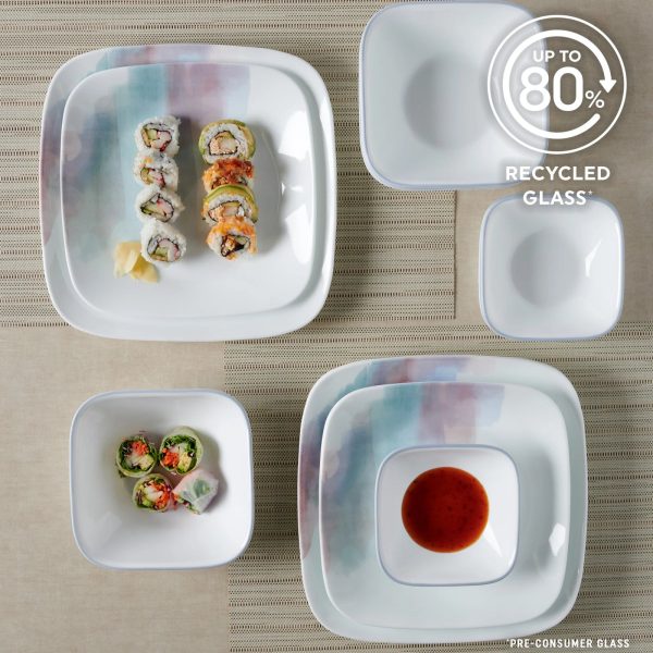 Corelle Dinnerware- Lightweight Aquarello 16-piece Dinnerware Set, Service for 4 Corelle Dinnerware- Lightweight Aquarello 16-piece Dinnerware Set, Service for 4