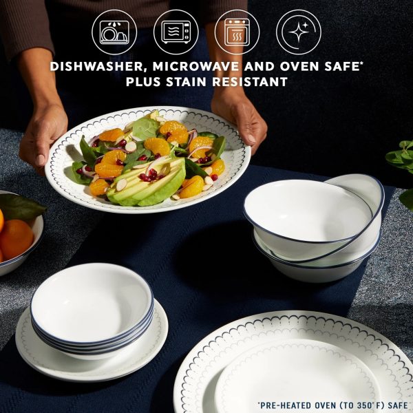 Corelle Dinnerware- Lightweight Caspian Lace 66-piece Dinnerware Set, Service for 12