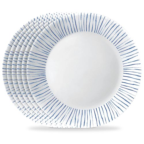 Corelle Dinnerware- Lightweight Botanical Stripes 6.75 Appetizer Plate