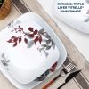 Corelle Dinnerware- Lightweight Kyoto Leaves 16-piece Dinnerware Set, Service for 4