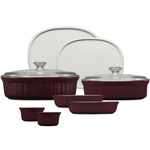 Corelle Dinnerware- Lightweight French Colors 10-piece Oval Bakeware Set, Navy