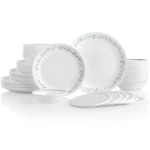 Corelle Dinnerware- Lightweight Mystic Gray 12-piece Dinnerware Set, Service for 4