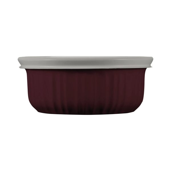Corelle Dinnerware- Lightweight French Colors 16-ounce Baking Dish with Lid, Cabernet