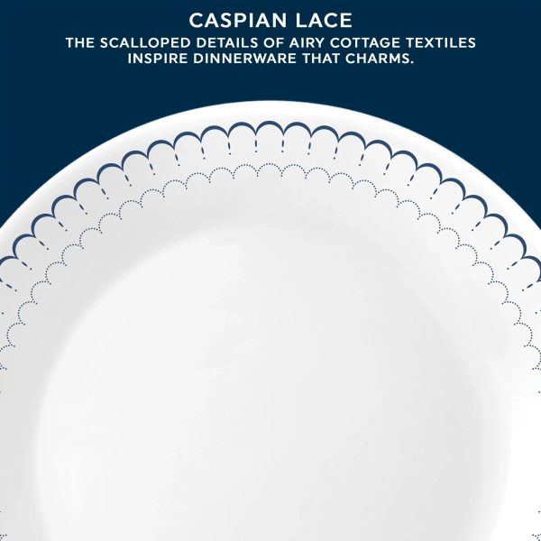 Corelle Dinnerware- Lightweight Caspian Lace 10.25 Dinner Plates, 6-pack