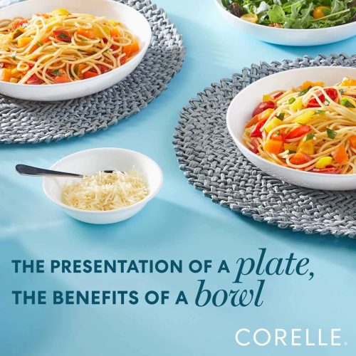 Corelle Dinnerware- Lightweight Winter Frost White 30-ounce Versa Meal Bowls, 4-pack