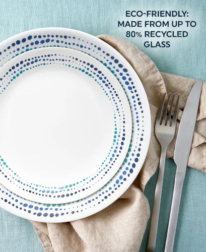 Corelle Dinnerware- Lightweight Ocean Blues 12-piece Dinnerware Set, Service for 4