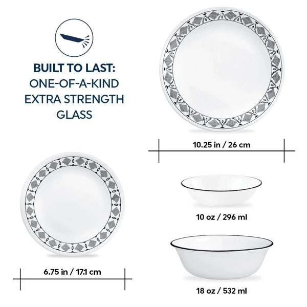 Corelle Dinnerware- Lightweight Cusco 16-piece Mugless Dinnerware Set, Service for 4 Corelle Dinnerware- Lightweight Cusco 16-piece Mugless Dinnerware Set, Service for 4