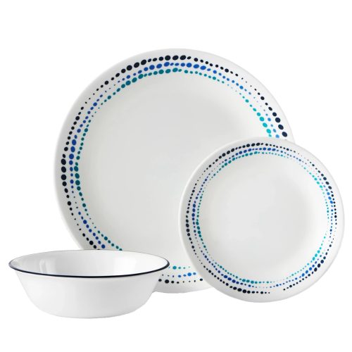 Corelle Dinnerware- Lightweight Ocean Blues 12-piece Dinnerware Set, Service for 4