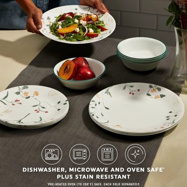 Corelle Dinnerware- Lightweight Wildflower Scatter 10.25 Dinner Plate