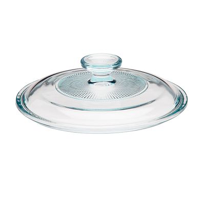 Corelle Dinnerware- Lightweight French White® Fluted Glass Lid for 1.5-quart Round Baking Dish