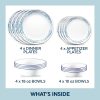 Corelle Dinnerware- Lightweight Ocean Blues 16-piece Mugless Dinnerware Set, Service of 4