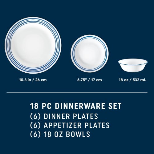 Corelle Dinnerware- Lightweight Laila 18-piece Dinnerware Set, Service for 6