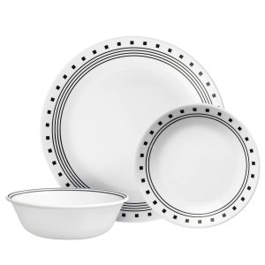 Corelle Dinnerware- Lightweight City Block 10.25 Dinner Plate
