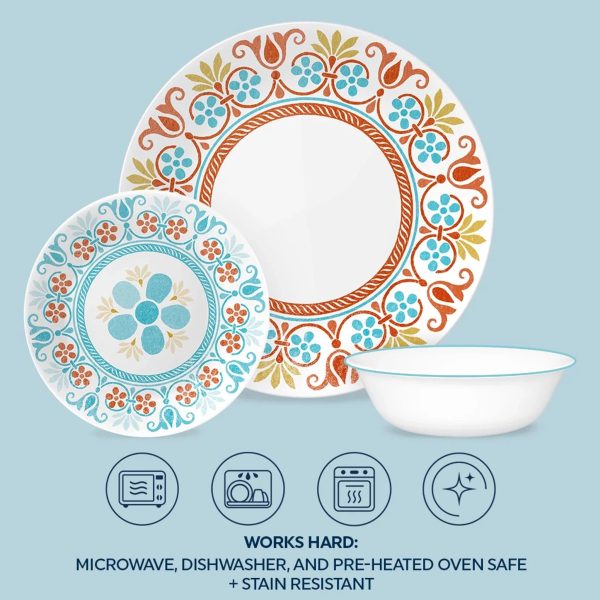 Corelle Dinnerware- Lightweight Global Collection Terracotta Dreams 18-piece Dinnerware Set, Service for 6