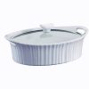 Corelle Dinnerware- Lightweight French White® 2.5-quart Oval Baking Dish with Lid