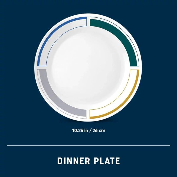 Corelle Dinnerware- Lightweight Color Block 10.25 Dinner Plate