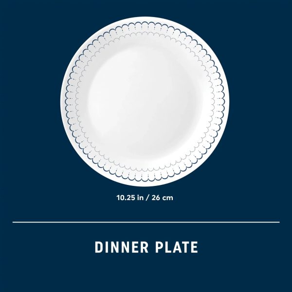 Corelle Dinnerware- Lightweight Caspian Lace 10.25 Dinner Plate