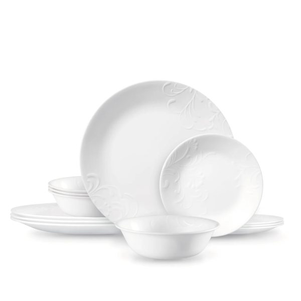 Corelle Dinnerware- Lightweight Madeline 12-piece Dinnerware Set, Service for 4