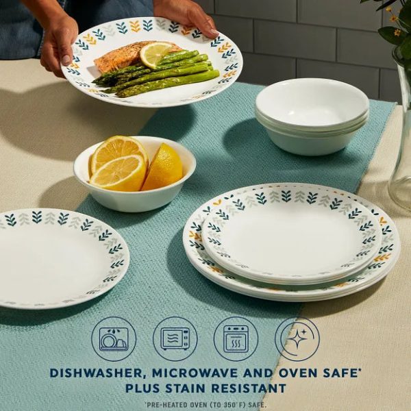 Corelle Dinnerware- Lightweight Anders 12-piece Dinnerware Set, Service for 4