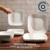 Corelle Dinnerware- Lightweight Square Wandering Grove 18-piece Dinnerware Set, Service for 6