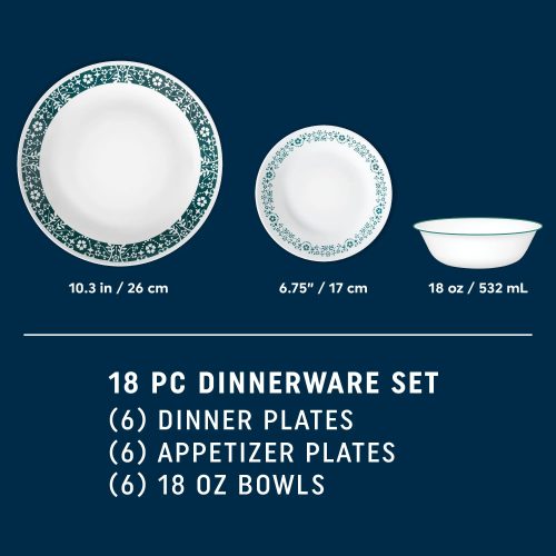 Corelle Dinnerware- Lightweight Darlington 10.25 Dinner Plate