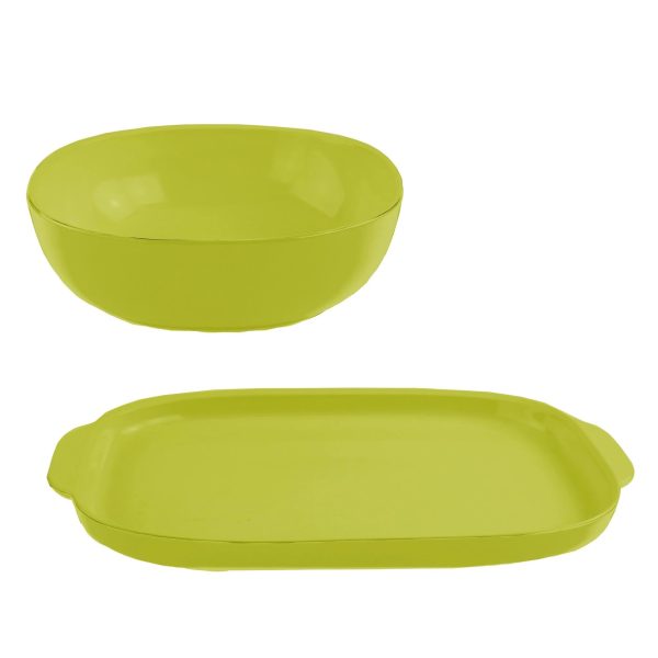 Corelle Dinnerware- Lightweight 2-piece Green Serving Set