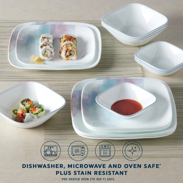 Corelle Dinnerware- Lightweight Aquarello 16-piece Dinnerware Set, Service for 4 Corelle Dinnerware- Lightweight Aquarello 16-piece Dinnerware Set, Service for 4