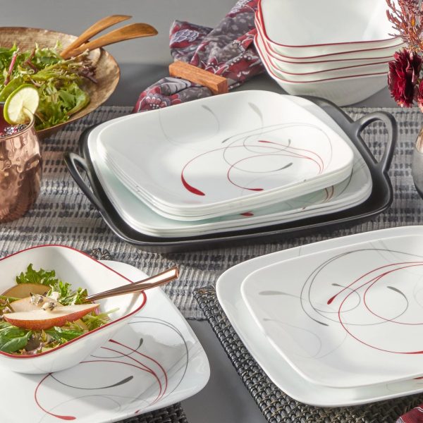 Corelle Dinnerware- Lightweight Square Splendor 18-piece Dinnerware Set, Service for 6 Corelle Dinnerware- Lightweight Square Splendor 18-piece Dinnerware Set, Service for 6